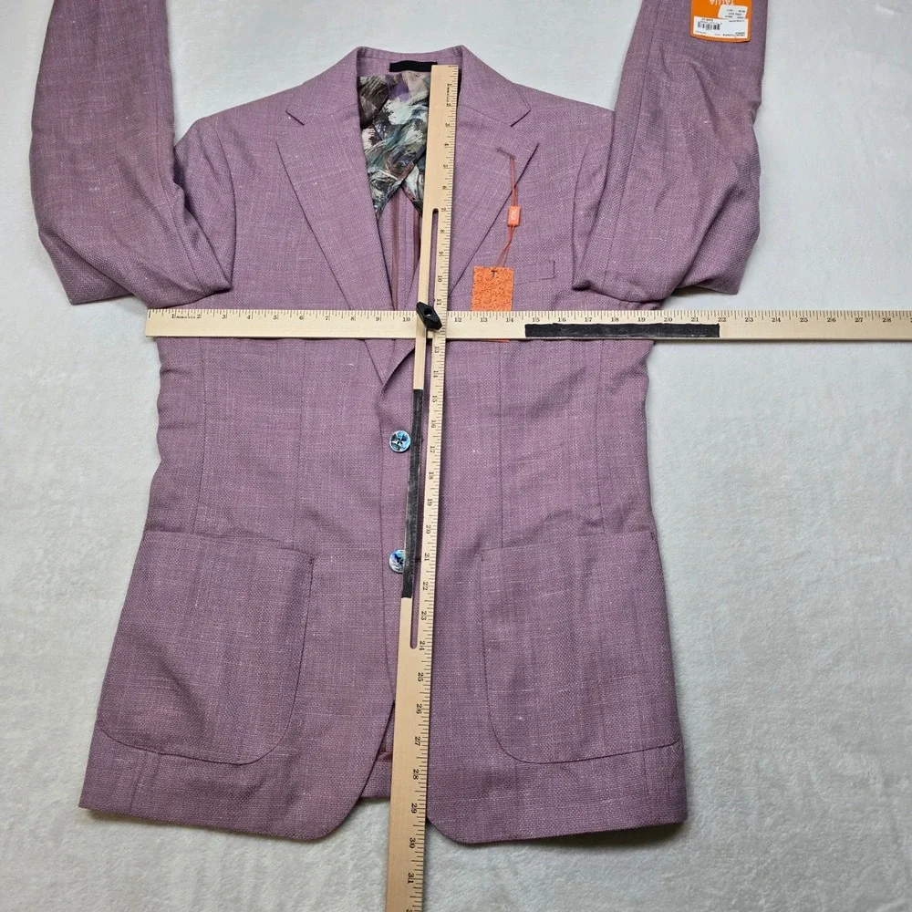 Tallia Slim-Fit Lilac Weave Sport Coat Mens 38R‎ 38 Purple Modern Wool Linen NEW